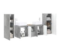 vidaXL Ensemble de mobilier de Salle de Bain 5 pc Gris béton