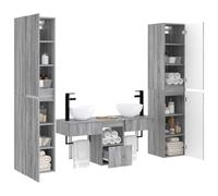 vidaXL Ensemble de mobilier de Salle de Bain 5 pc Sonoma Gris