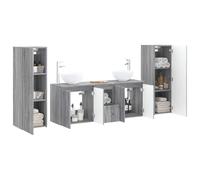 vidaXL Ensemble de mobilier de Salle de Bain 5 pc Sonoma Gris