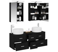 vidaXL Ensemble de mobilier de Salle de Bain 5 pcs Chêne Noir,