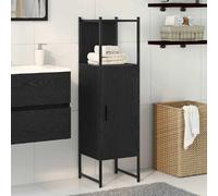 vidaXL Ensemble de mobilier de Salle de Bain avec étagère Chêne Noir, Rangement Moderne pour Salle de Bain, Cabinet Mural rectangulaire, Gain de Place, Bois d'ingénierie, Design Pratique