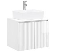 vidaXL Ensemble de mobilier de Salle de Bain Blanc Brillant