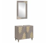 vidaXL Ensemble de mobilier de salle de bain Montage mural 2 pcs Gris