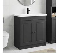 vidaXL Ensemble de mobilier de salle de bain Noir 56 x 37,5 x 81 cm 3404125