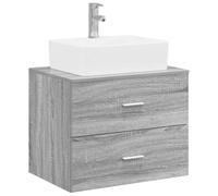 vidaXL Ensemble de mobilier de Salle de Bain Sonoma Gris