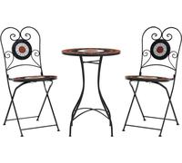 vidaXL Ensemble de mosaïque bistrot rouge terracotta et blanc fer et céramique