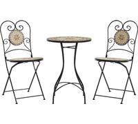 vidaXL Ensemble de mosaïque bistrot rouge terracotta et blanc fer et céramique