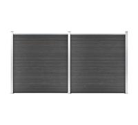 vidaXL Ensemble de panneaux de clôture WPC 353x186 cm Noir