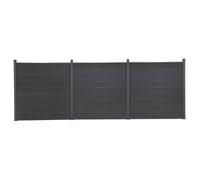 vidaXL Ensemble de panneaux de clôture WPC 526x186 cm Gris avec poteau