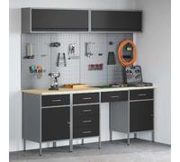 vidaXL Ensemble de placards de travail avec tiroir 10 pc Noir