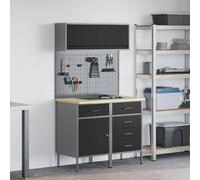 vidaXL Ensemble de placards de travail avec tiroir 5 pcs Noir