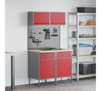 vidaXL Ensemble de placards de travail avec tiroir 6 pcs Rouge
