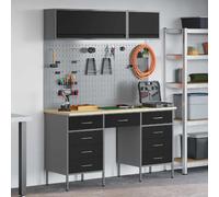 vidaXL Ensemble de placards de travail avec tiroir 8 pc Noir