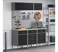 vidaXL Ensemble de placards de travail avec tiroir 8 pcs Noir