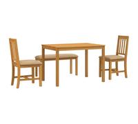 vidaXL Ensemble de Salle à Manger 4 pc Beige Bois de chêne Massif