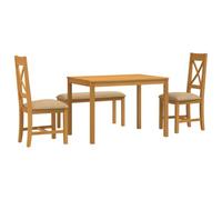vidaXL Ensemble de Salle à Manger 4 pc Beige Bois de chêne Massif