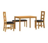 vidaXL Ensemble de Salle à Manger 4 pc Noir Bois de chêne Massif