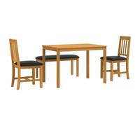 vidaXL Ensemble de Salle à Manger 4 pc Noir Bois de chêne Massif