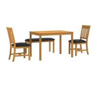 vidaXL Ensemble de Salle à Manger 4 pc Noir Bois de chêne Massif