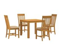vidaXL Ensemble de Salle à Manger 5 pc Beige Bois de chêne Massif