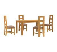 vidaXL Ensemble de Salle à Manger 5 pc Gris Bois de chêne Massif