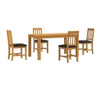 vidaXL Ensemble de salle à manger 5 pc Noir Bois de chêne massif