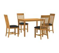 vidaXL Ensemble de Salle à Manger 5 pc Noir Bois de chêne Massif