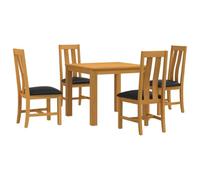 vidaXL Ensemble de Salle à Manger 5 pc Noir Bois de chêne Massif