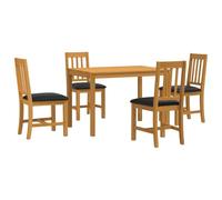 vidaXL Ensemble de Salle à Manger 5 pc Noir Bois de chêne Massif
