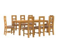vidaXL Ensemble de Salle à Manger 9 pc Gris Bois de chêne Massif