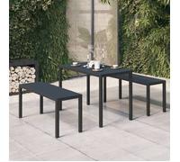 vidaXL Ensemble de jardin 3 pièces acier et WPC noir