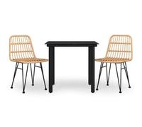 Vidaxl Ensemble De Salle À Manger De Jardin 3 Pcs Résine Tressée