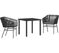 vidaXL Ensemble de salle à manger de jardin 3 pièces Acier thermolaqué noir