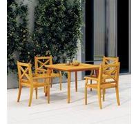 vidaXL Ensemble de Salle à Manger de Jardin 5 pcs Mobilier à Dîner de Terrasse Table et Chaises de Repas de Patio Salon de 3058002 Jaune G