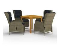 vidaXL Ensemble de jardin 5 pièces – Table et chaises – Brun