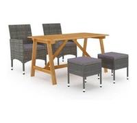 vidaXL Ensemble de Salle à Manger de Jardin 5 pcs Mobilier à Dîner d'Extérieur Mobilier de Repas de Terrasse Salon de Jardin 3068744 Marron G