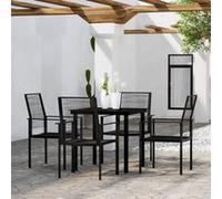 vidaXL Ensemble de jardin 5 pièces noir