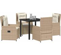 vidaXL Ensemble de salle à manger de jardin 5 pièces beige et gris clair en polyrotin