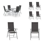 vidaXL Ensemble de salle à manger de jardin 5 pièces en aluminium et textilène argenté - Ensemble de salle à manger de jardin - Ensembles de salle à manger de jardin - Ensemble de jardin - Ensembles d