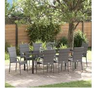 vidaXL Salon de jardin 5 pièces, gris – acier revêtu par poudre