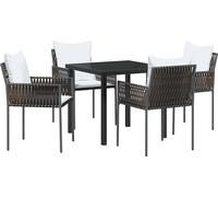 vidaXL Ensemble de salle à manger de jardin 5 pièces Marron et noir Rattan PE