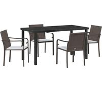 vidaXL Ensemble de salle à manger de jardin 5 pièces Marron et noir Rattan PE