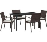 vidaXL Ensemble de salle à manger de jardin 5 pièces Marron et noir Rattan PE
