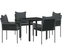 vidaXL Ensemble de salle à manger pour jardin 5 pcs Noir et gris