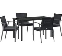 vidaXL Ensemble de salle à manger de jardin 5 pièces noir et gris en rotin PE