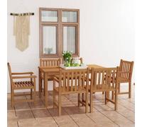 Vidaxl Ensemble De Salle À Manger De Jardin 7 Pcs Bois De Teck Solide