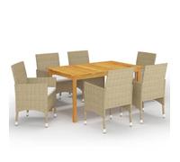 vidaXL Ensemble de Salle à Manger de Jardin 7 pcs Mobilier à Dîner d'Extérieur Table et Chaises de Repas de Patio Mobilier 3067767