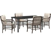 vidaXL Ensemble de salle à manger pour jardin 5 pcs Marron polyrotin