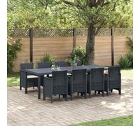 Vidaxl Ensemble De Salle À Manger De Jardin En 9 Pièces Avec Coussins Anthracite En Rattan Poly