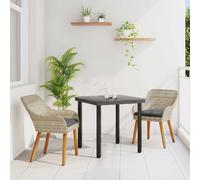 vidaXL Ensemble de salle à manger pour jardin 3 pcs Gris clair